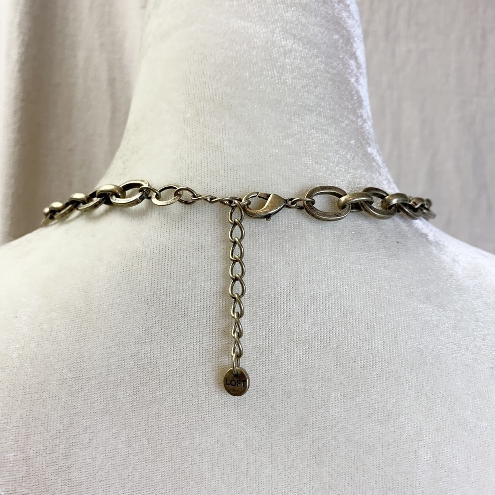 Loft Blue Gemstone Cluster Statement Necklace - image 3